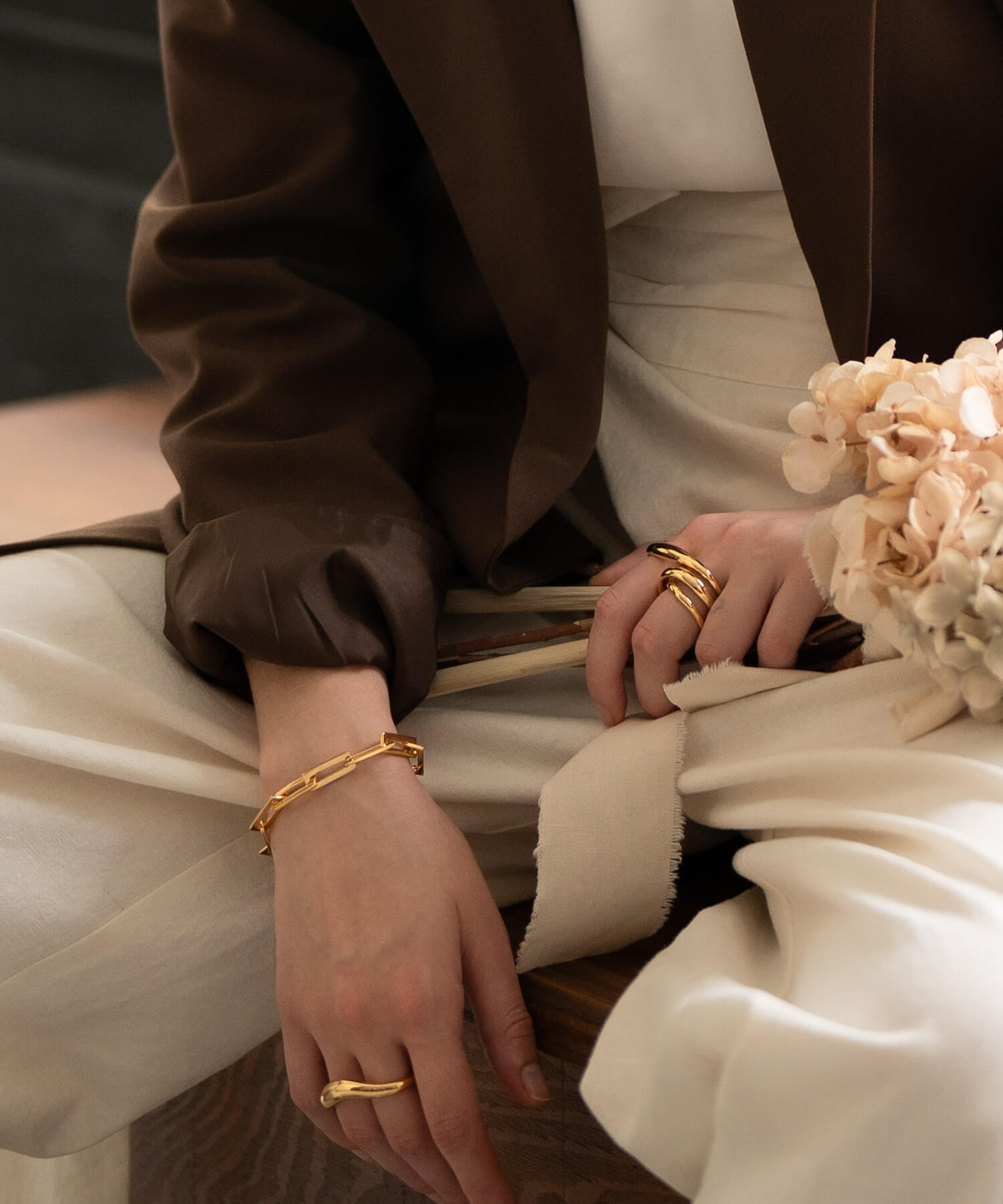 18K Gold Plated Sterling Silver Block Chain Bracelet | RECTANA