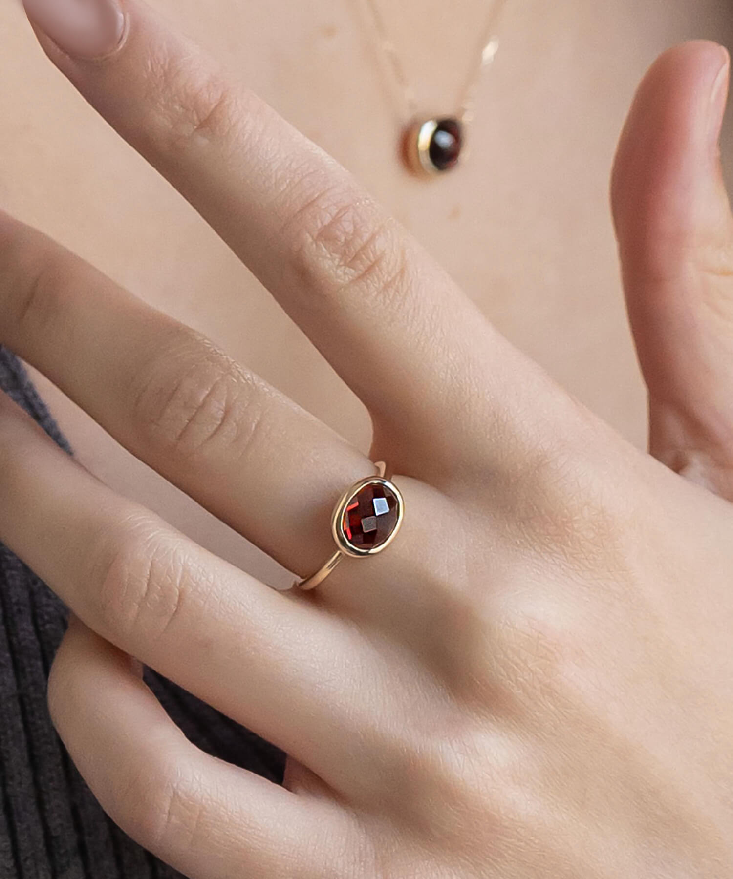 Checkerboard Cut Gemstone Ring | GLOA-ETT