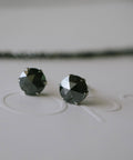 Black Diamond Platinum Studs Earrings | ROSA-NOTTE