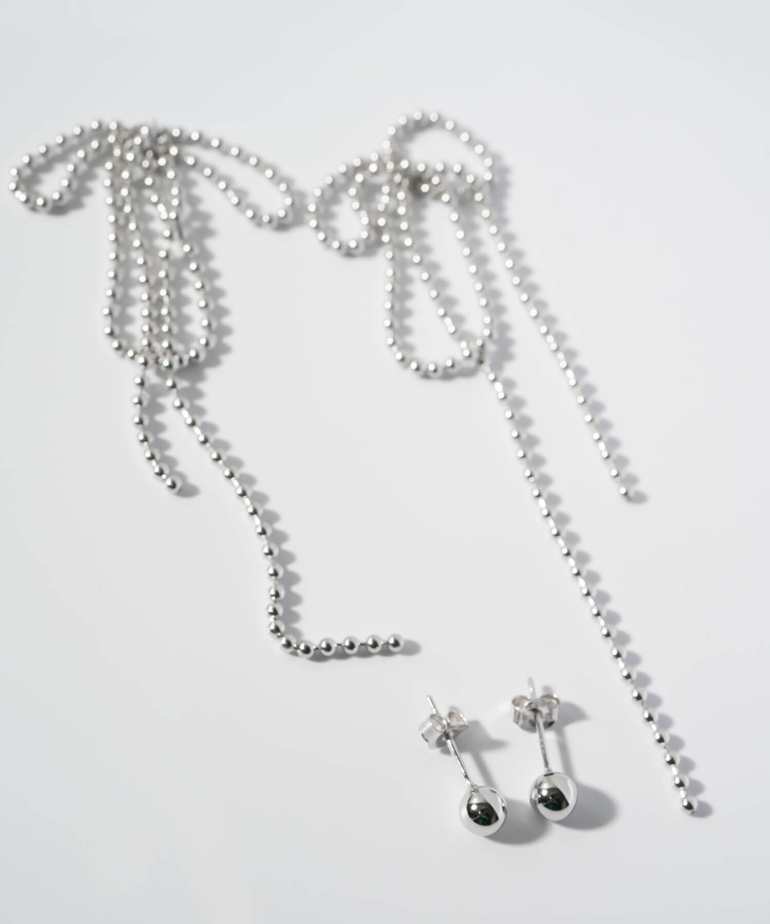 18K Gold Plated Sterling Silver Ball Chain Earrings | RUBAN
