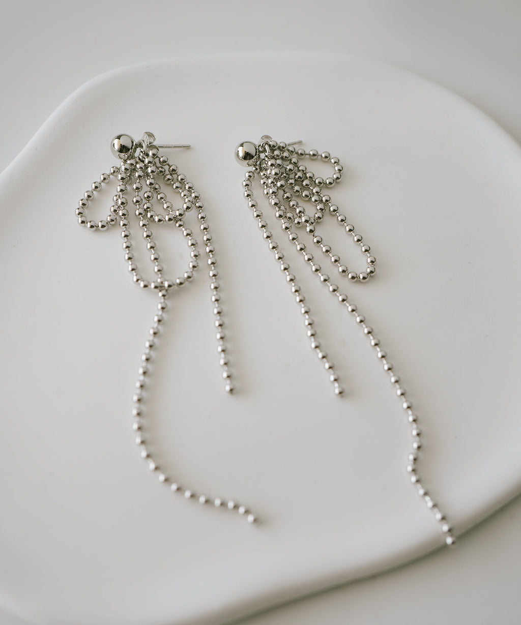 18K Gold Plated Sterling Silver Ball Chain Earrings | RUBAN