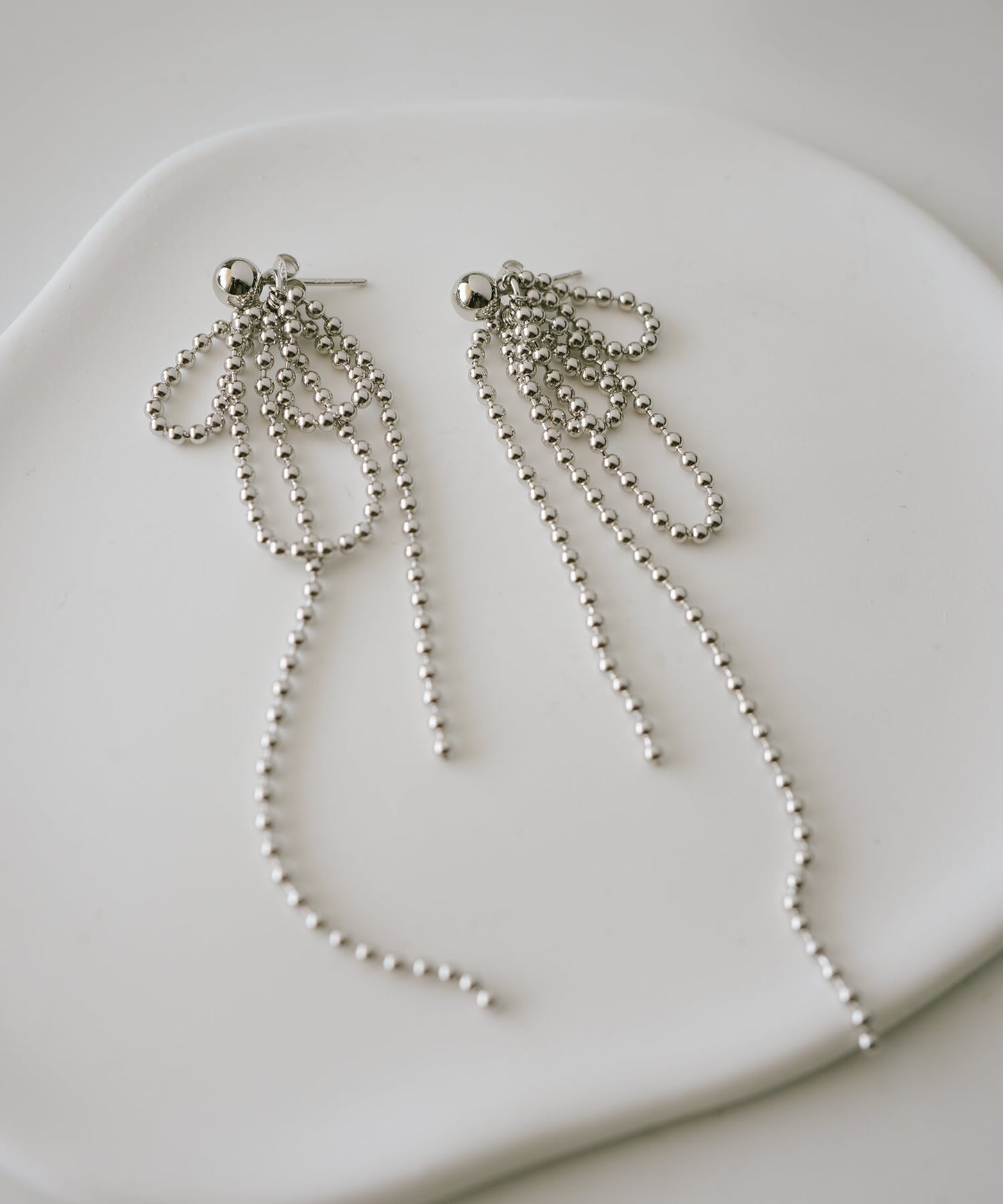 Silver925 Ball Chain Earrings | RUBAN PIERCE