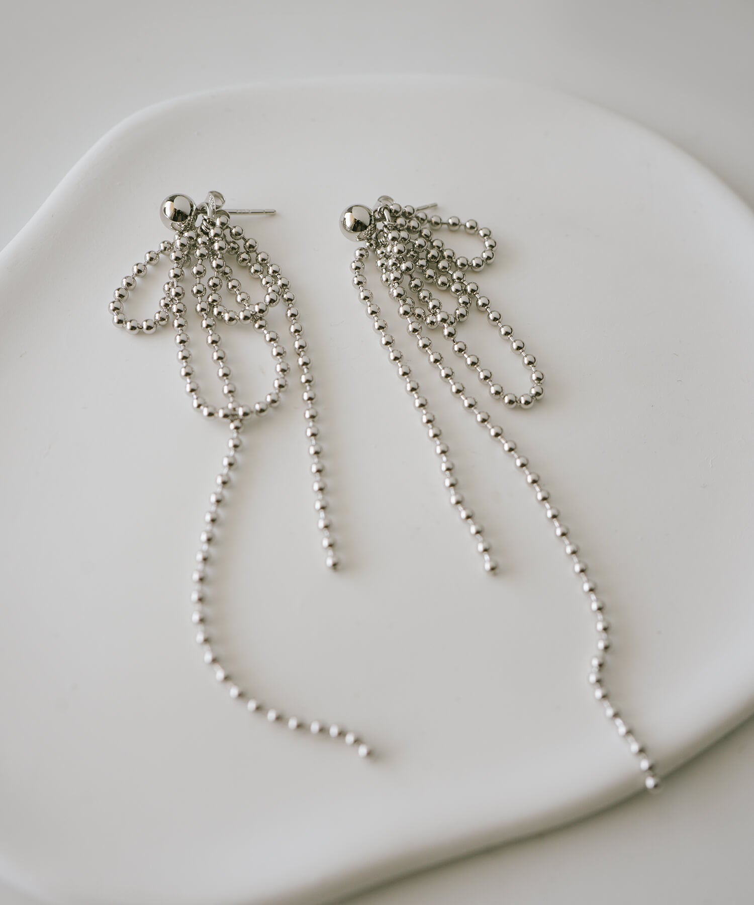 18K Gold Plated Sterling Silver Ball Chain Earrings | RUBAN