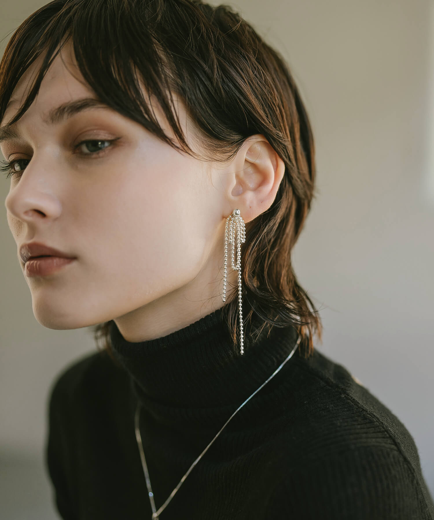 18K Gold Plated Sterling Silver Ball Chain Earrings | RUBAN