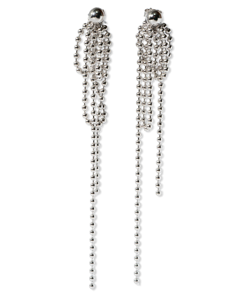 18K Gold Plated Sterling Silver Ball Chain Earrings | RUBAN