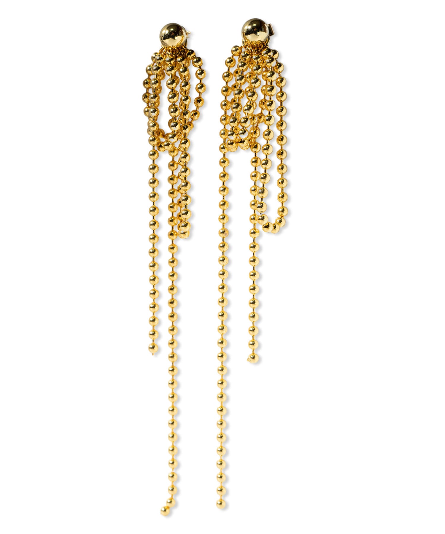 18K Gold Plated Sterling Silver Ball Chain Earrings | RUBAN