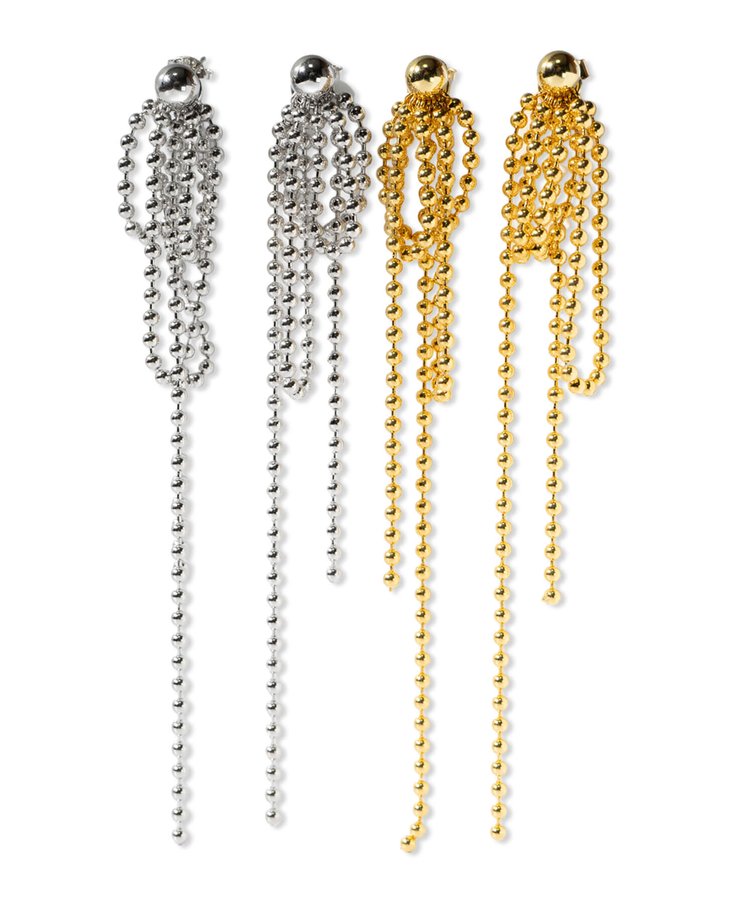18K Gold Plated Sterling Silver Ball Chain Earrings | RUBAN