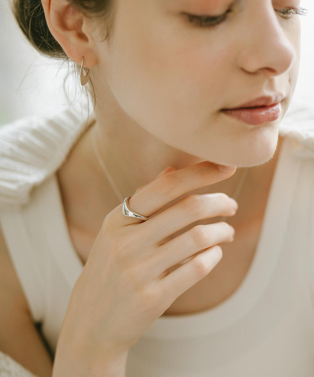 18K Gold Plated Sterling Silver Plump Wedge Ring | NERO SILVER WEDGE