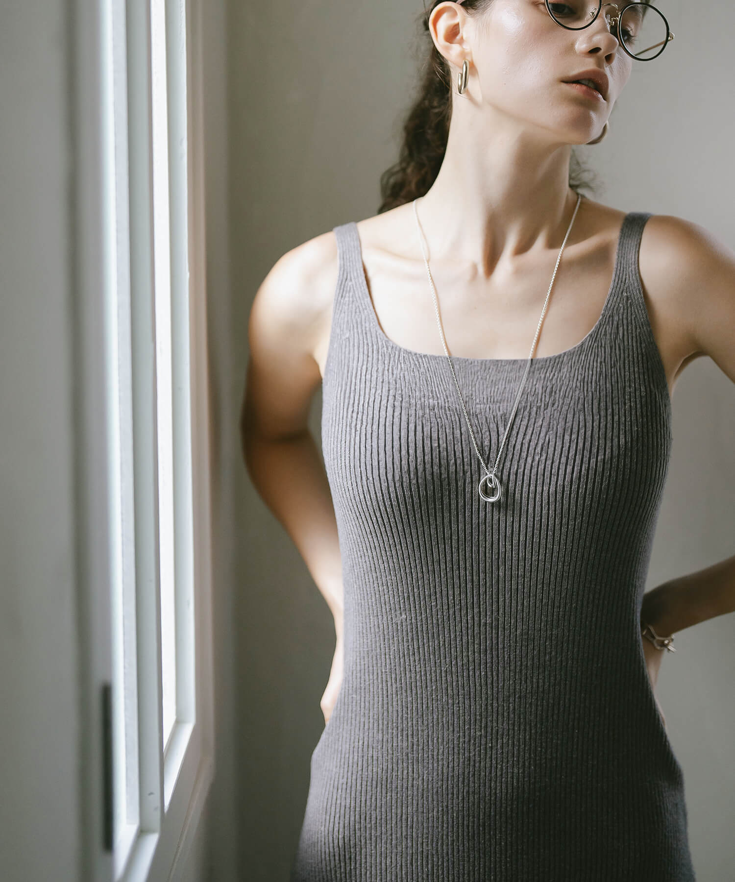 18K Gold Plated Sterling Silver Oval Long Necklace | ORIFAR