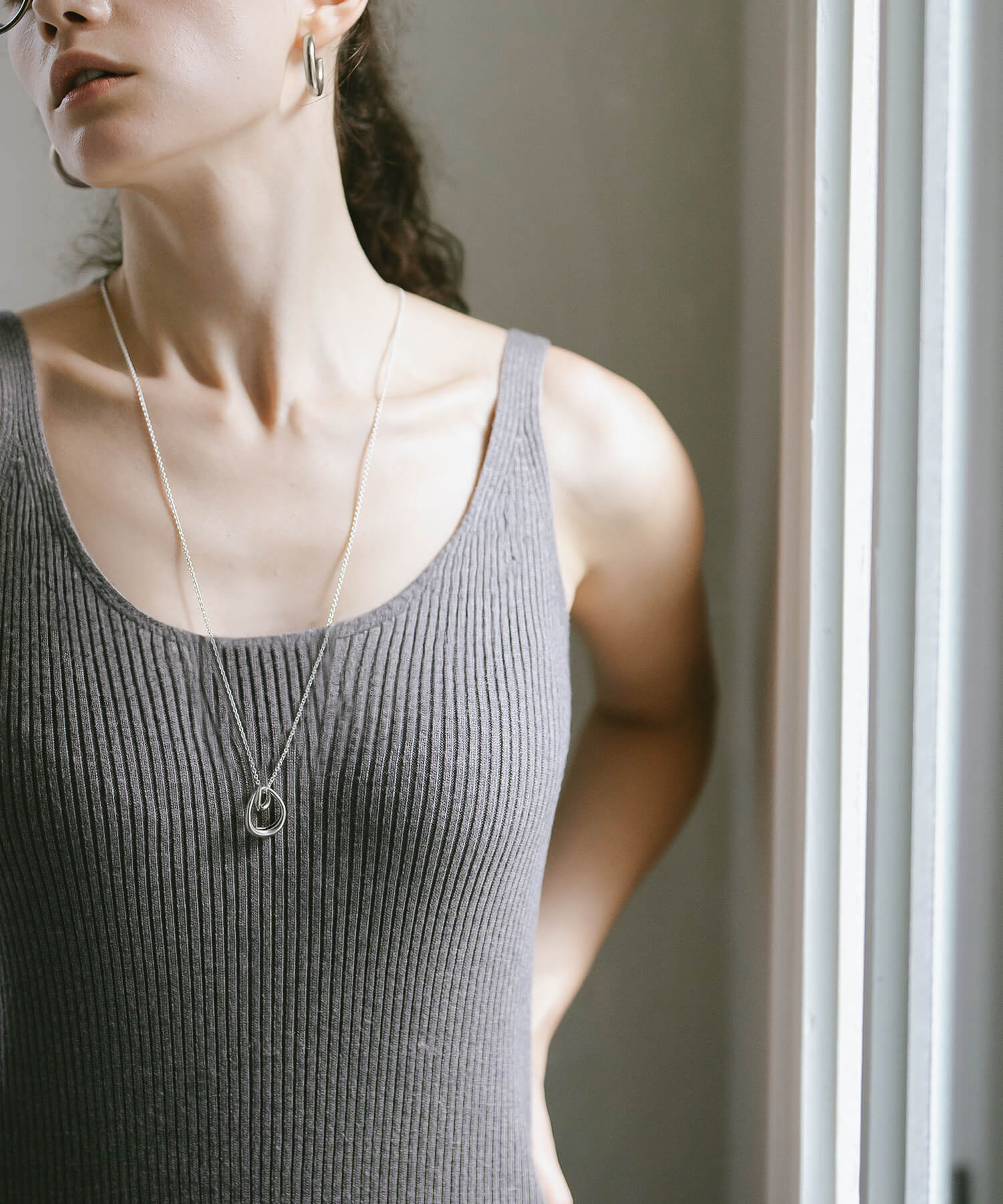 18K Gold Plated Sterling Silver Oval Long Necklace | ORIFAR