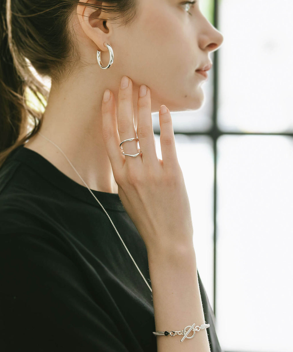 18K Gold Plated Sterling Silver Double Chevron Ring | GAVIOTA0BULKY