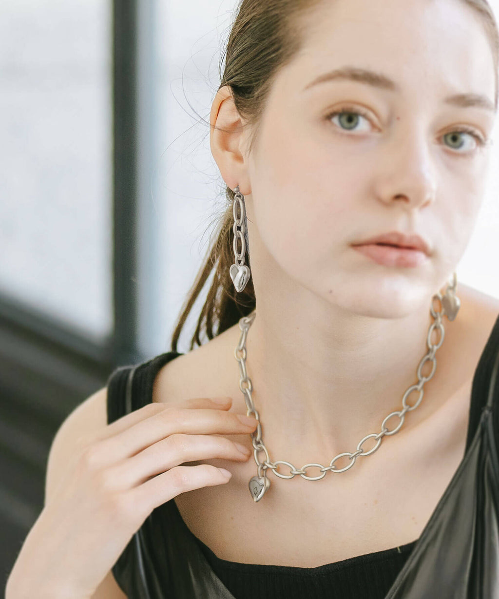 Heart Chain Earrings | MELLOW HEART CHAIN