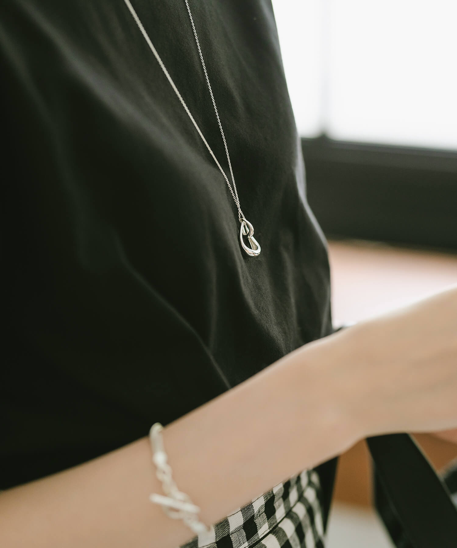 18K Gold Plated Sterling Silver Oval Long Necklace | ORIFAR