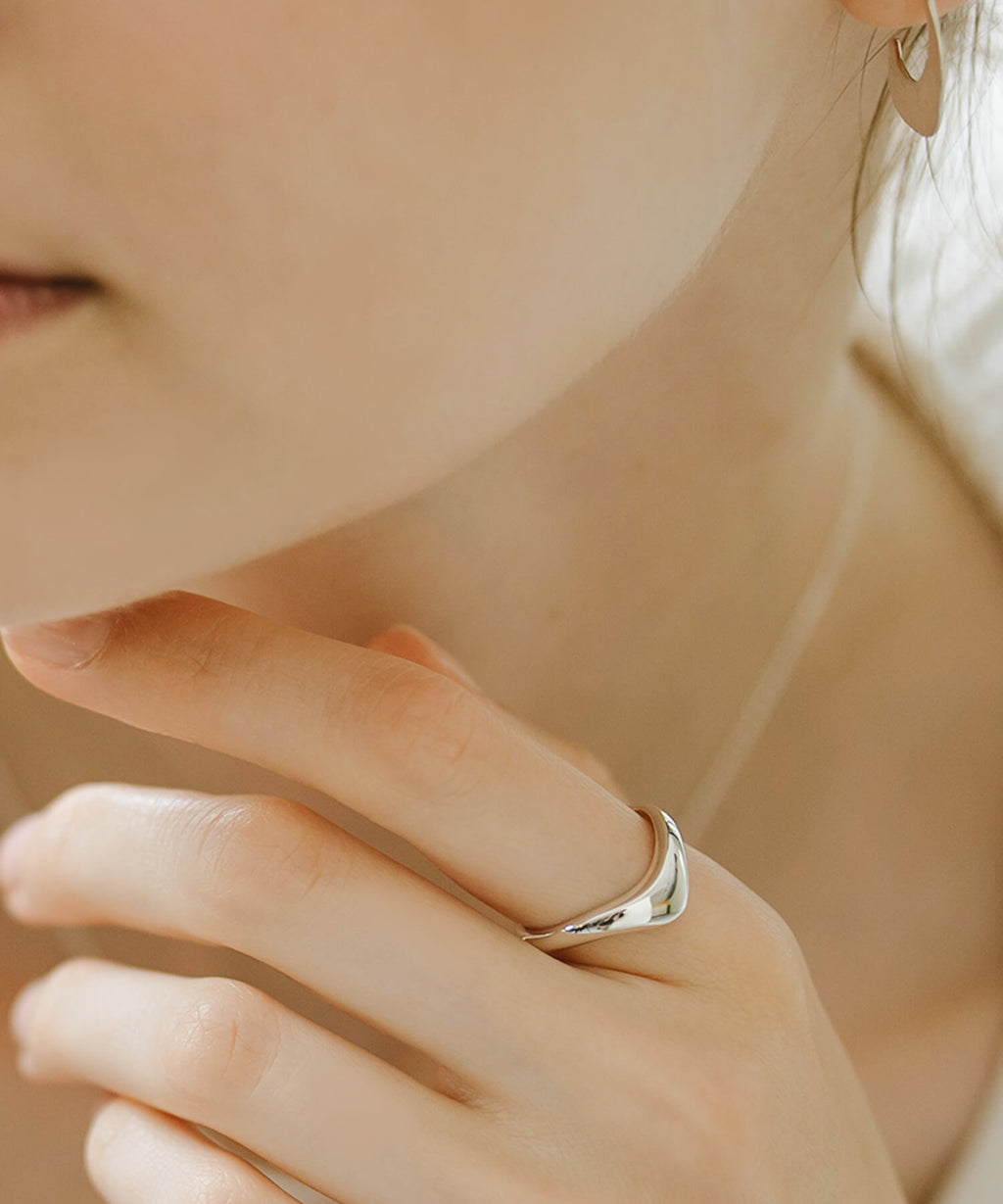 18K Gold Plated Sterling Silver Plump Wedge Ring | NERO SILVER WEDGE