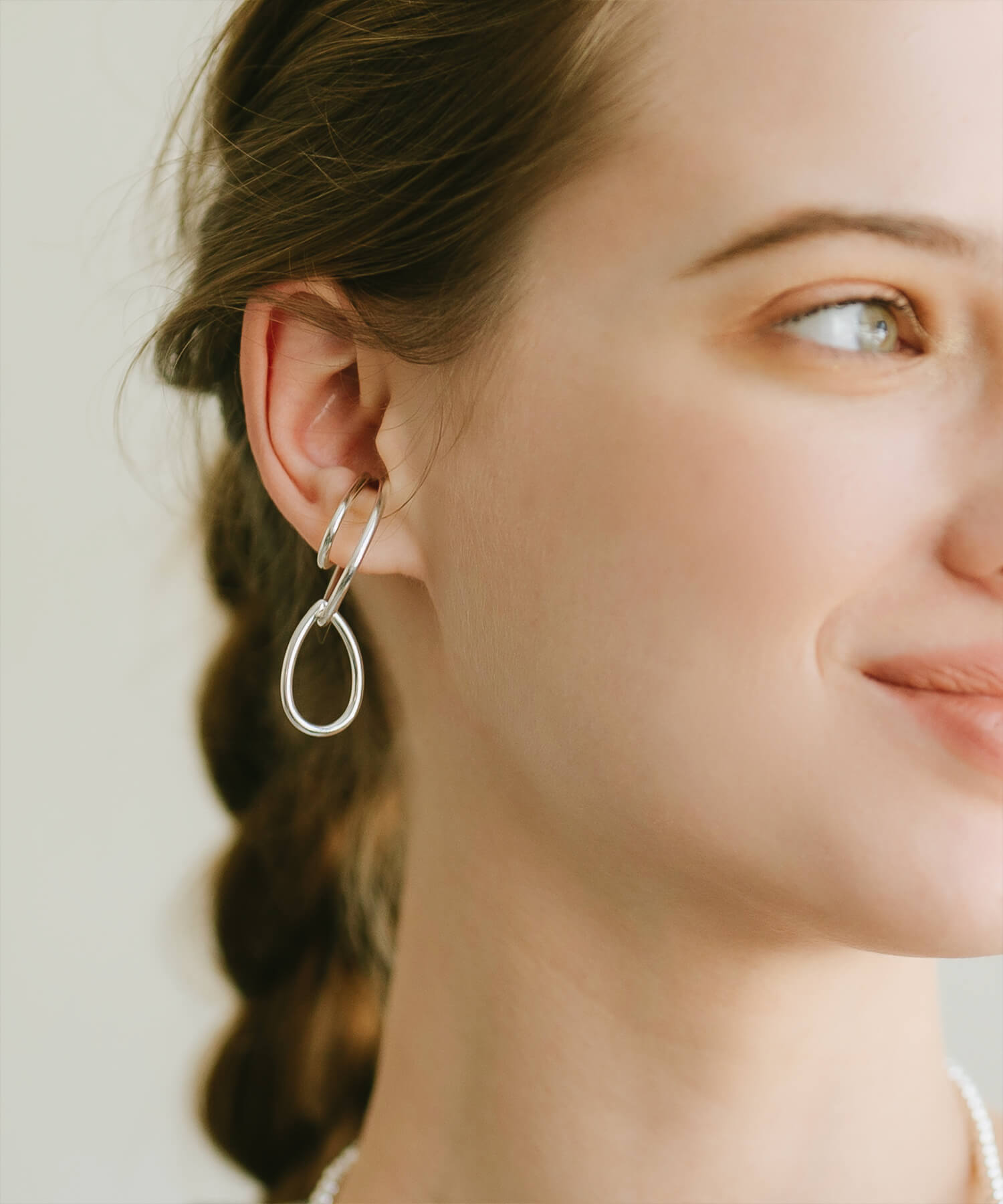 18K Gold Plated Sterling Silver Dangle Drop Charm Earcuff | LOITSU