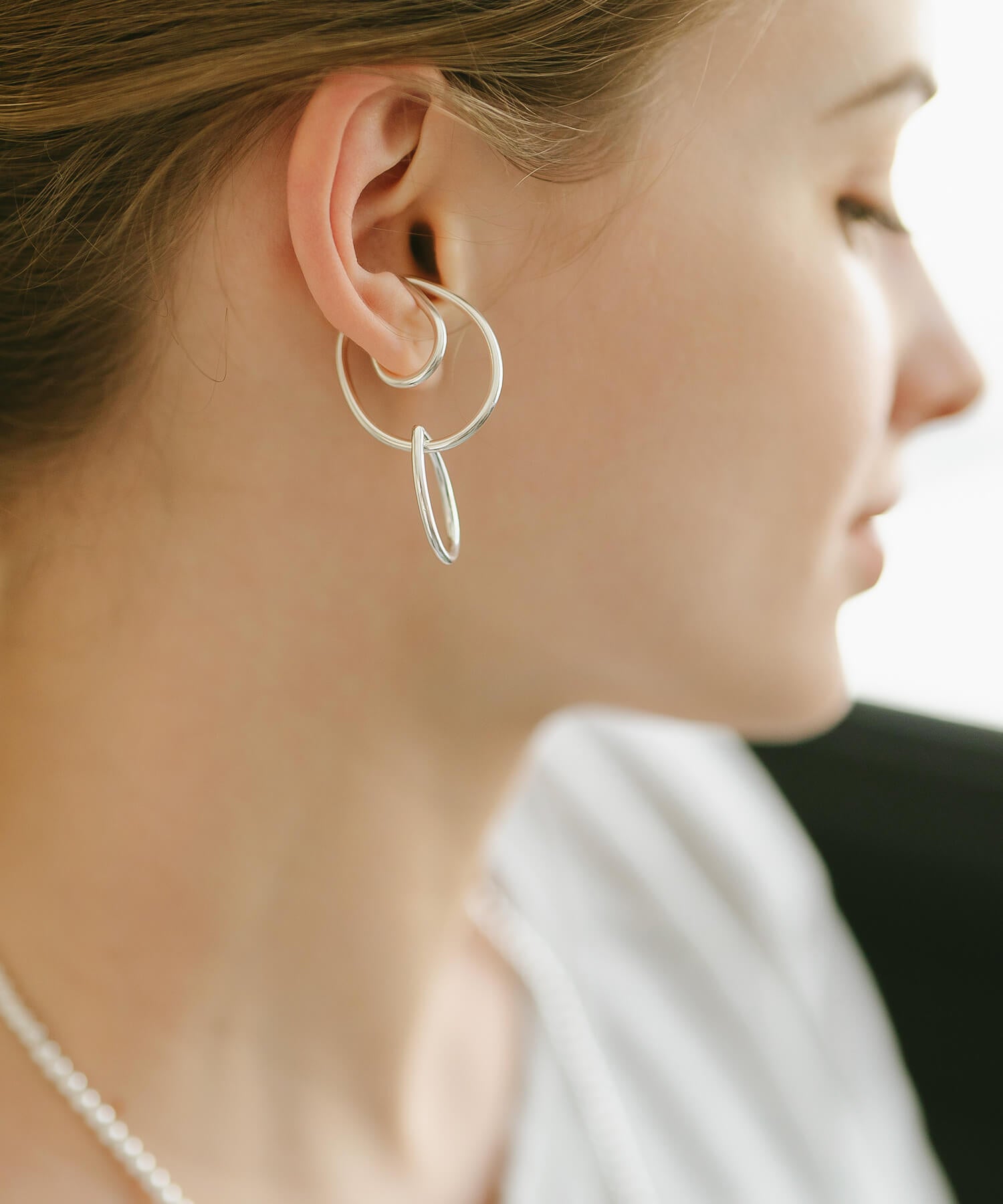 18K Gold Plated Sterling Silver Dangle Drop Charm Earcuff | LOITSU
