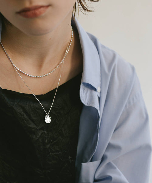 18K Gold Plated Sterling Silver Ripple Coin Necklace | NOVAC