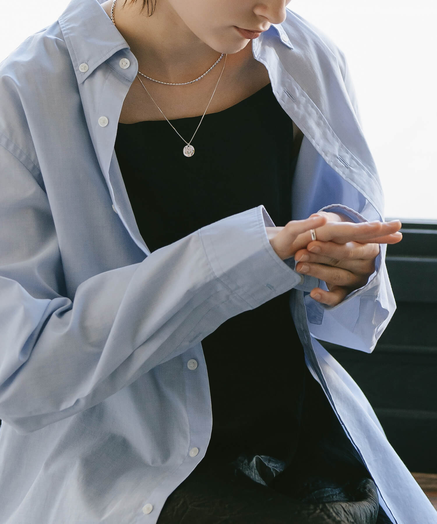 18K Gold Plated Sterling Silver Ripple Coin Necklace | NOVAC