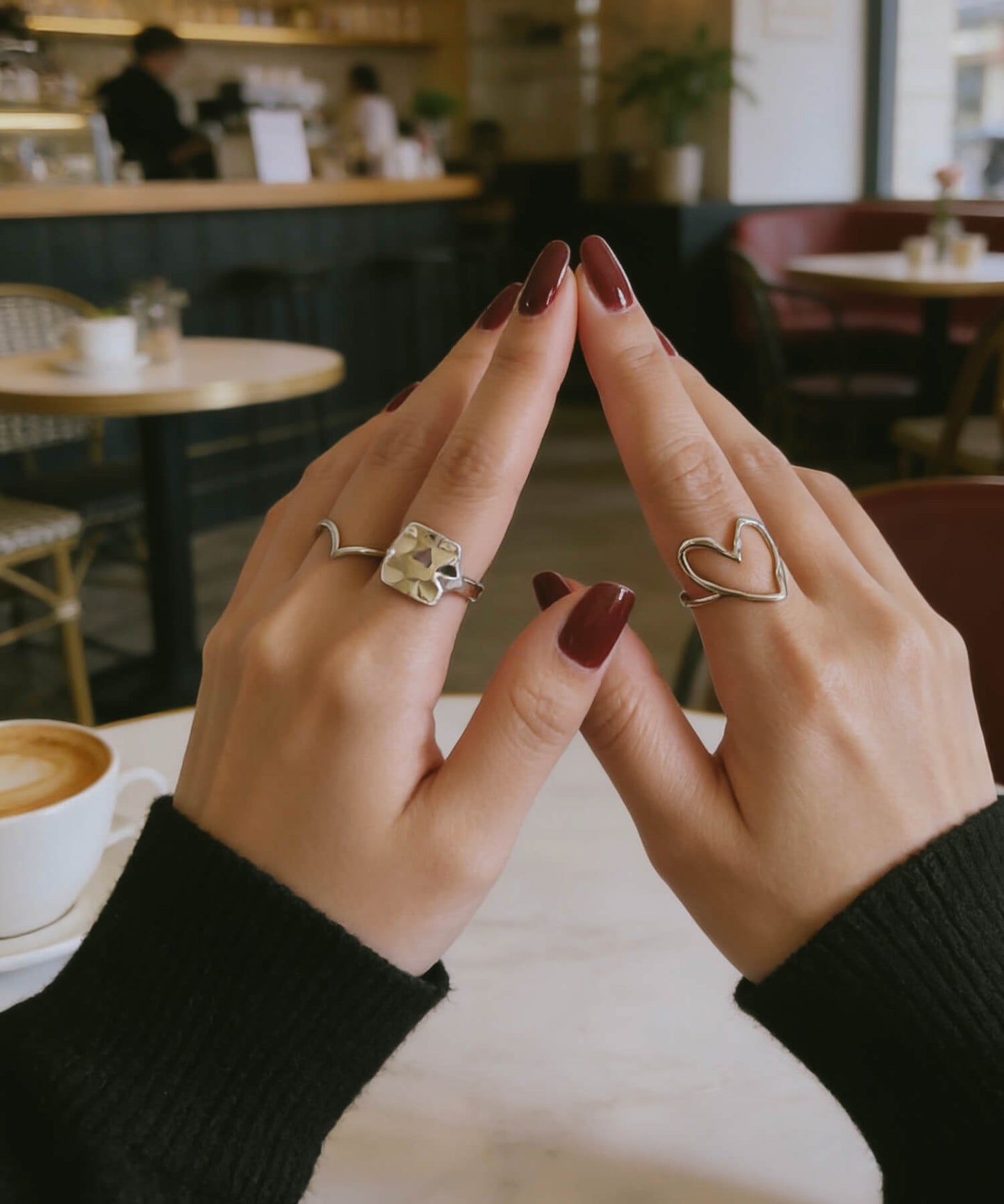 Silver925 Hammer Finish Flat Ring | OLIEOLIE