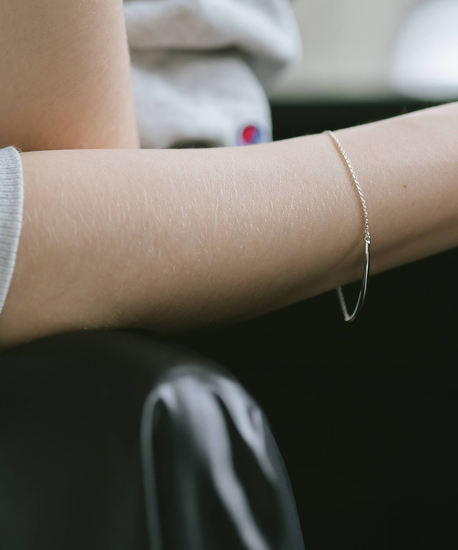 18K Gold Plated Sterling Silver Minimal Skinny Bar Bracelet | TIGO