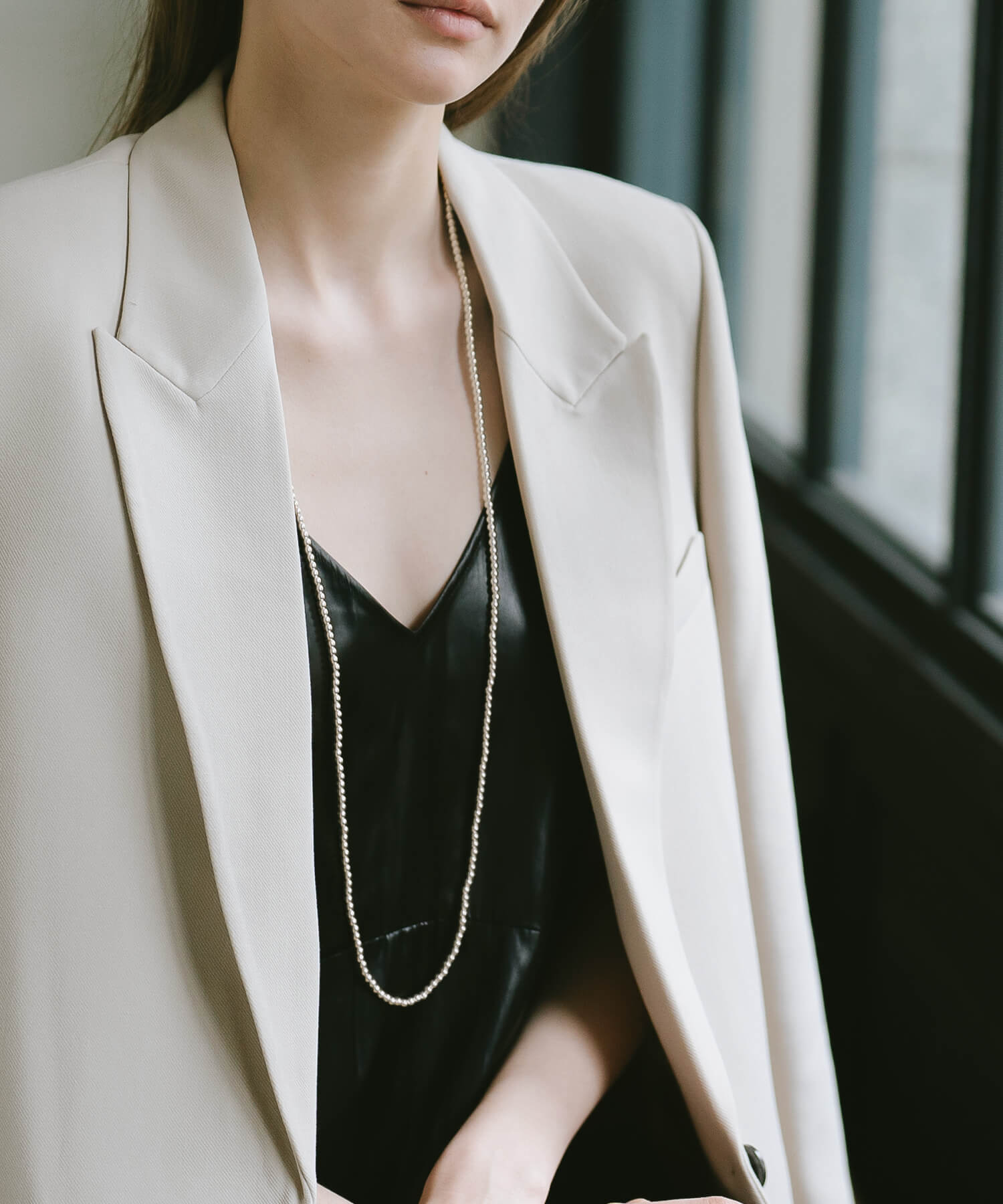 925 Sterling Silver Ball Chain Extra Long Necklace | PALMYLA LONG