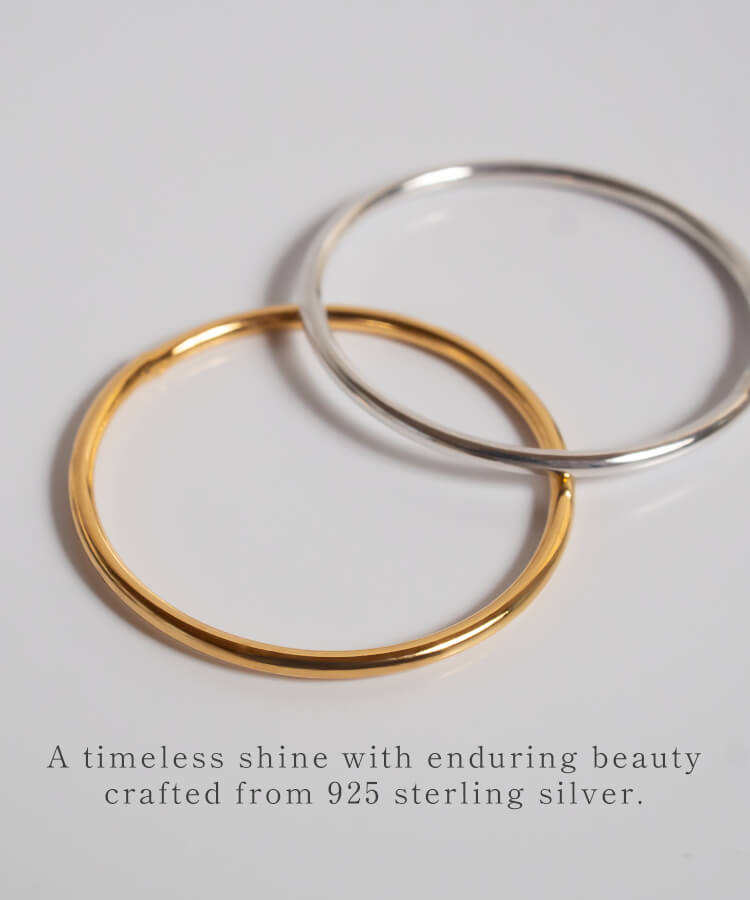 18K Gold Plated Sterling Silver 1mm Dainty Round Ring | SOLONE-1MM