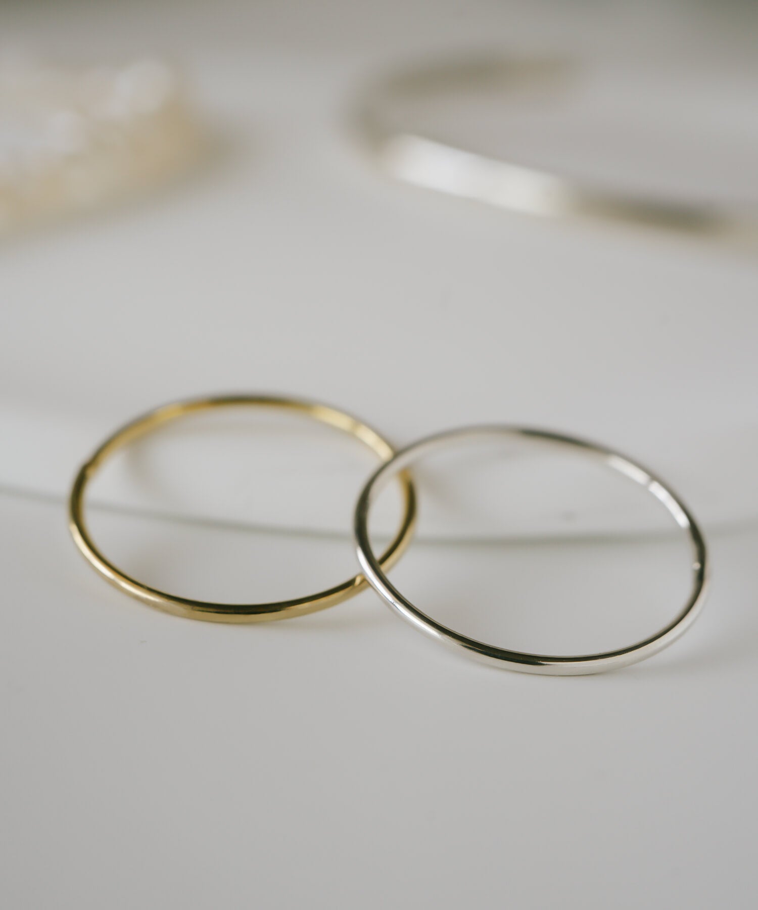 18K Gold Plated Sterling Silver 1mm Dainty Round Ring | SOLONE-1MM