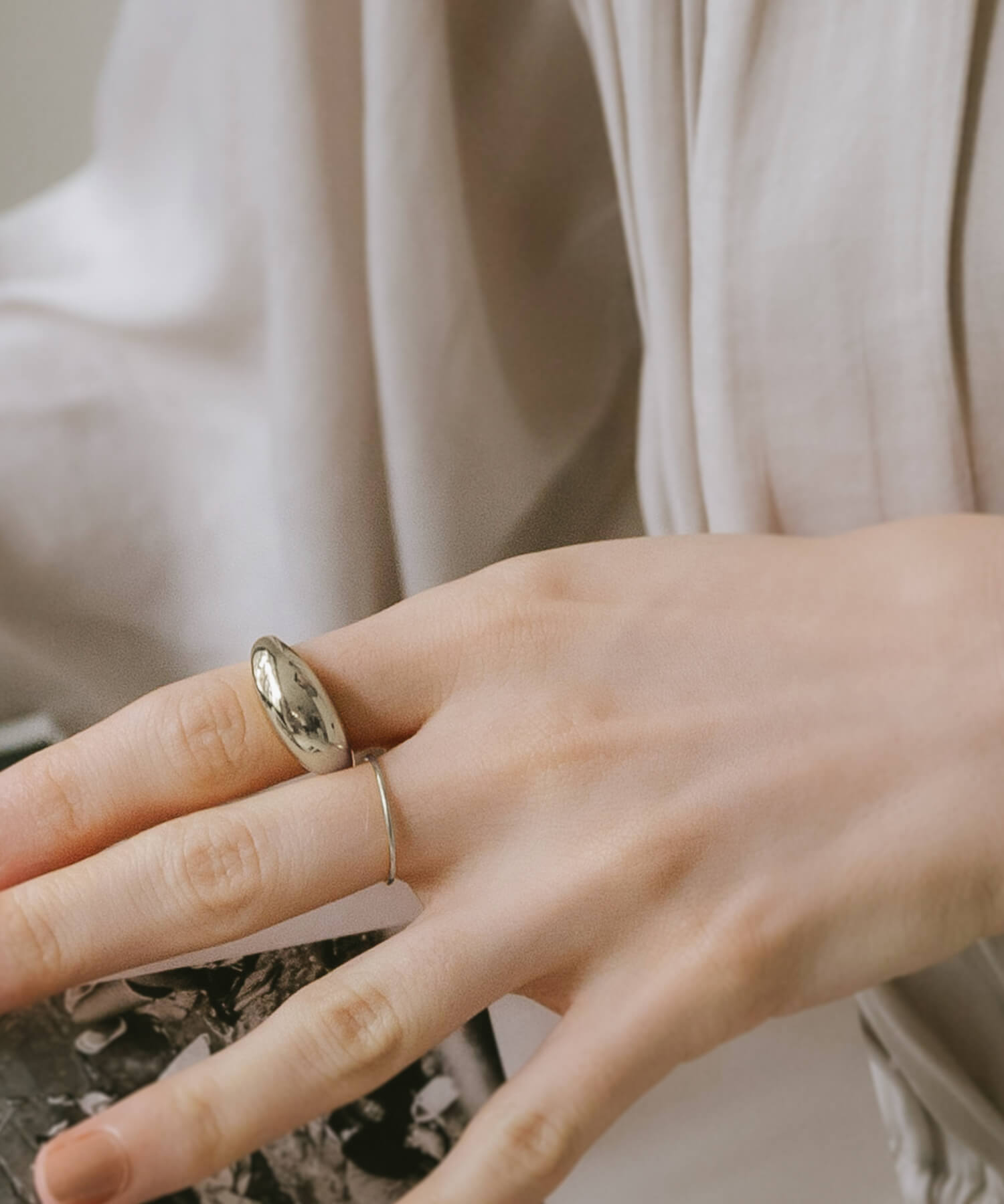 18K Gold Plated Sterling Silver 1mm Dainty Round Ring | SOLONE-1MM