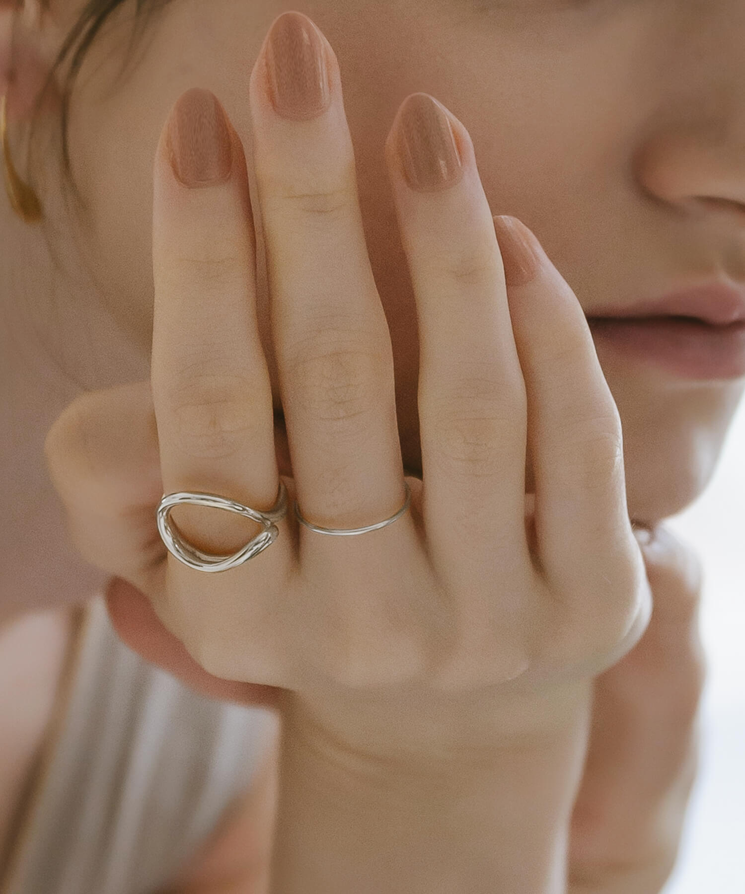 18K Gold Plated Sterling Silver 1mm Dainty Round Ring | SOLONE-1MM