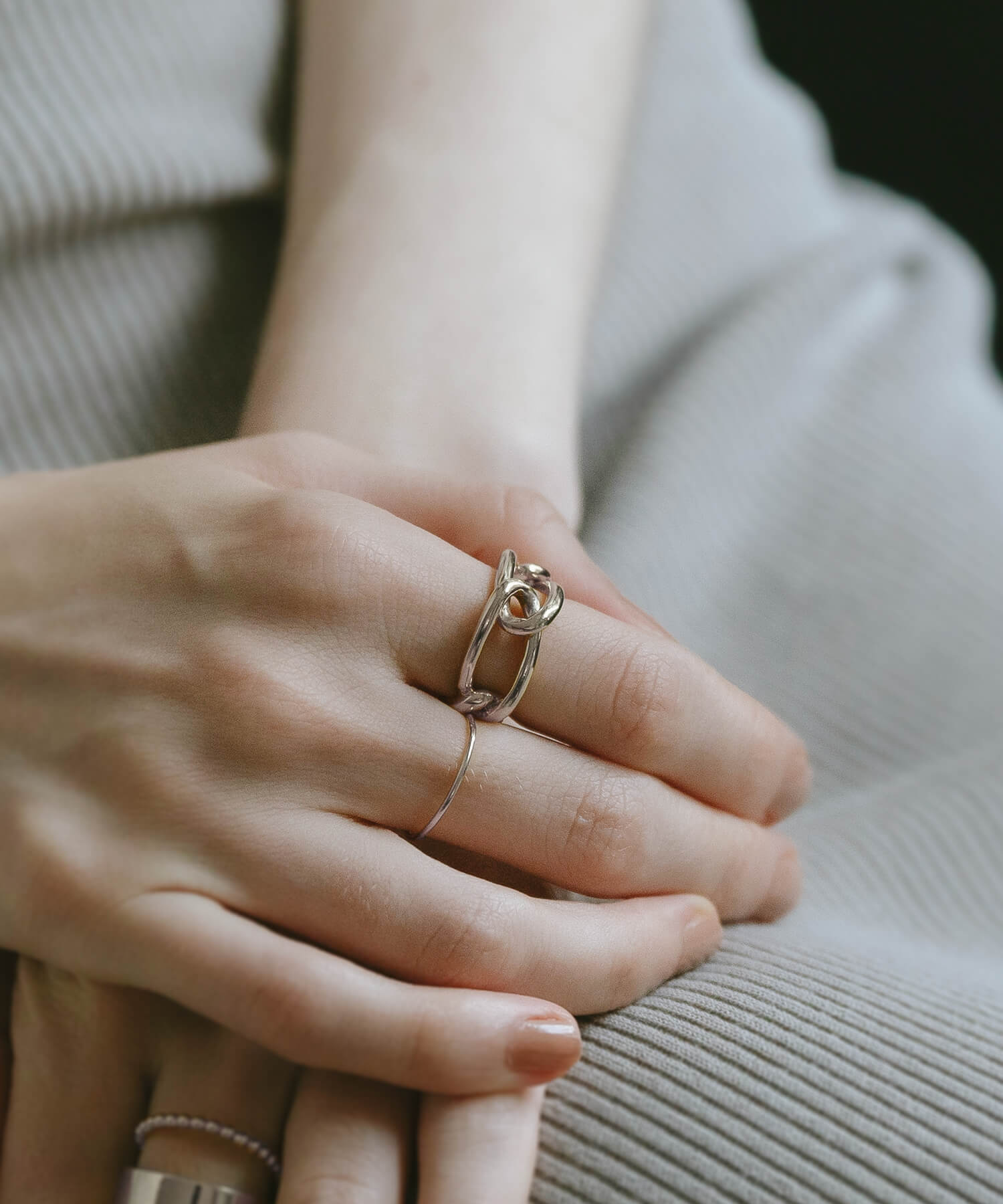 18K Gold Plated Sterling Silver 1mm Dainty Round Ring | SOLONE-1MM