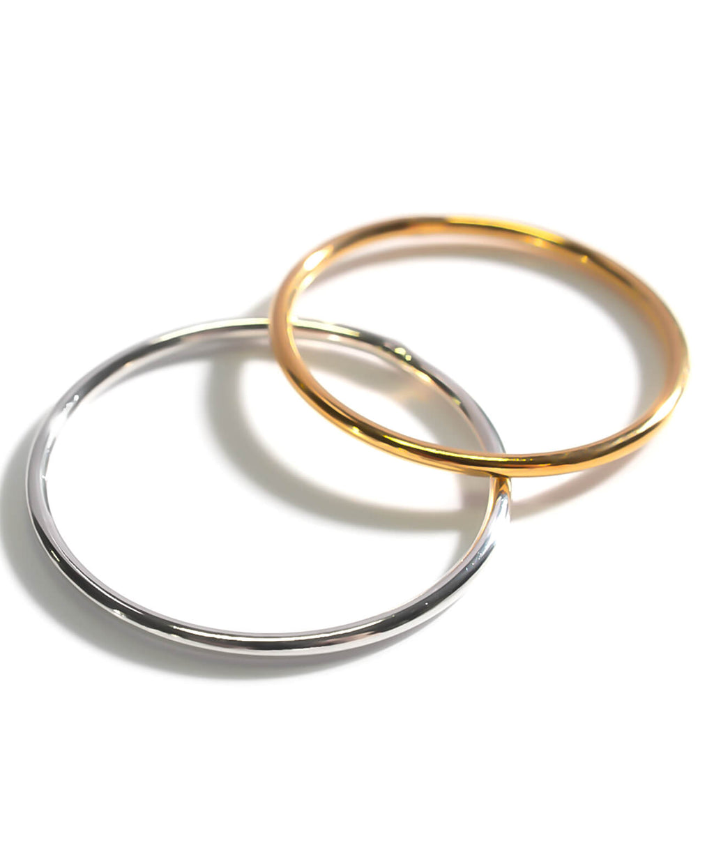 18K Gold Plated Sterling Silver 1mm Dainty Round Ring | SOLONE-1MM