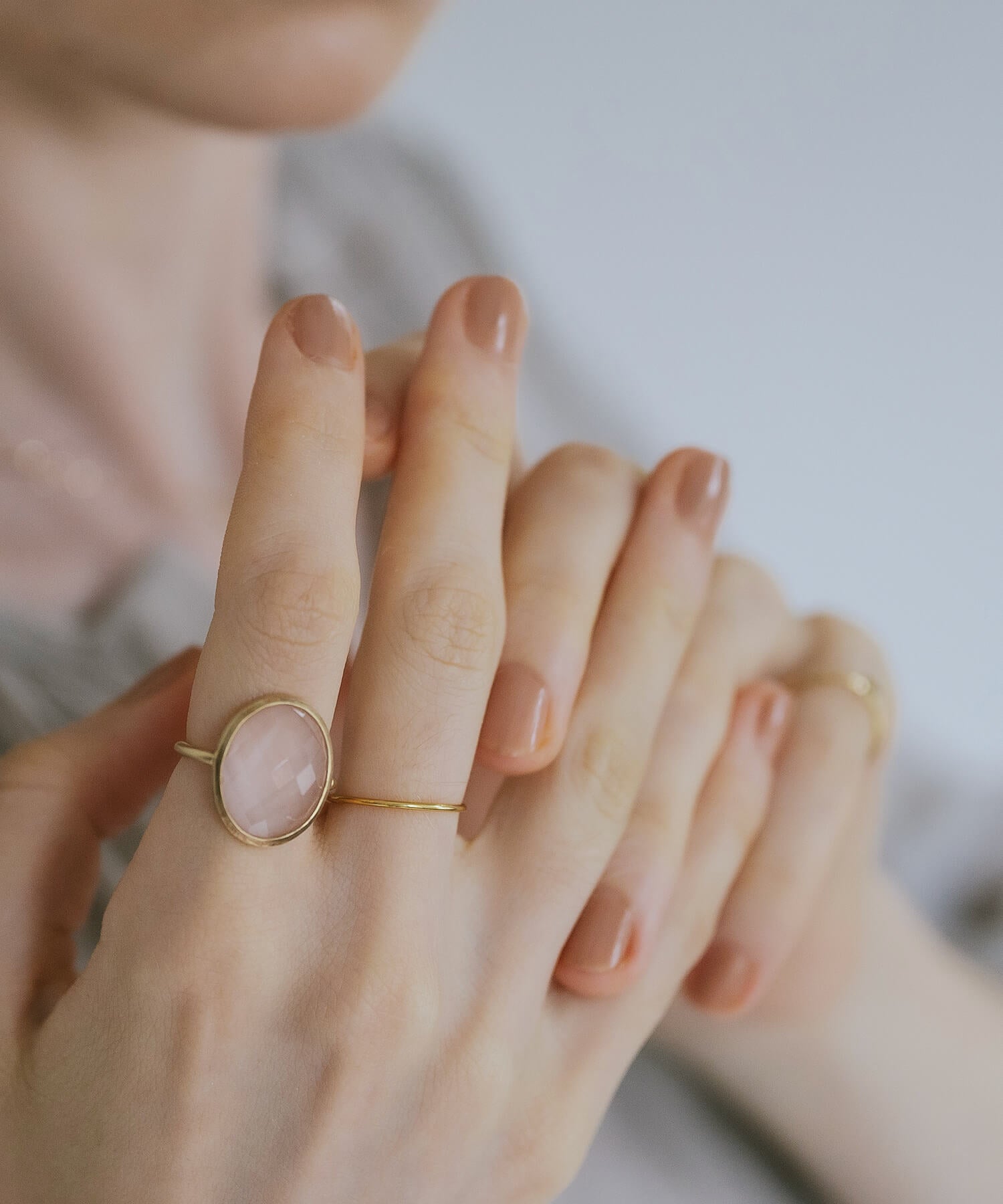 18K Gold Plated Sterling Silver 1mm Dainty Round Ring | SOLONE-1MM
