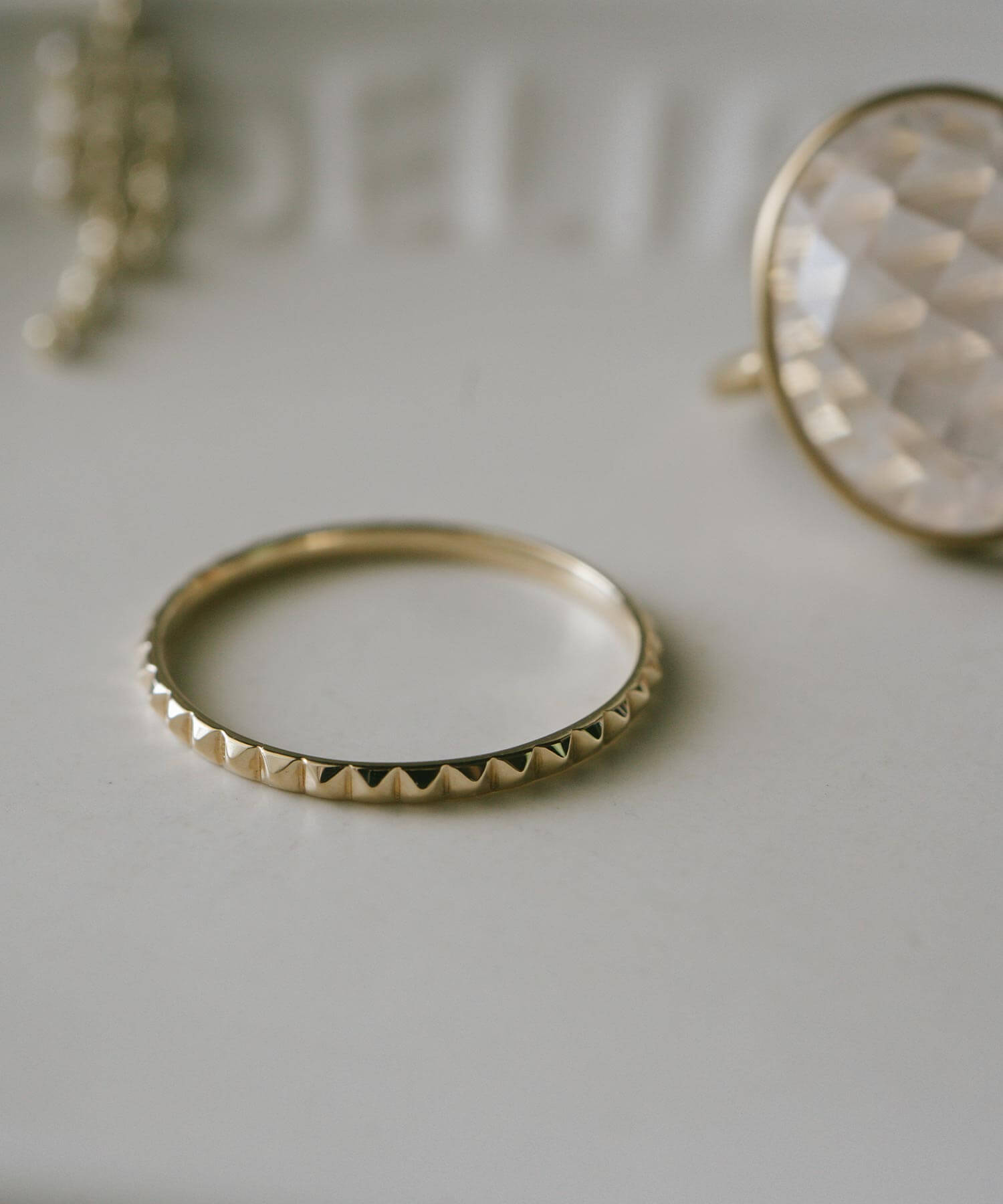 10K Gold Dainty Studs Ring | SPINA