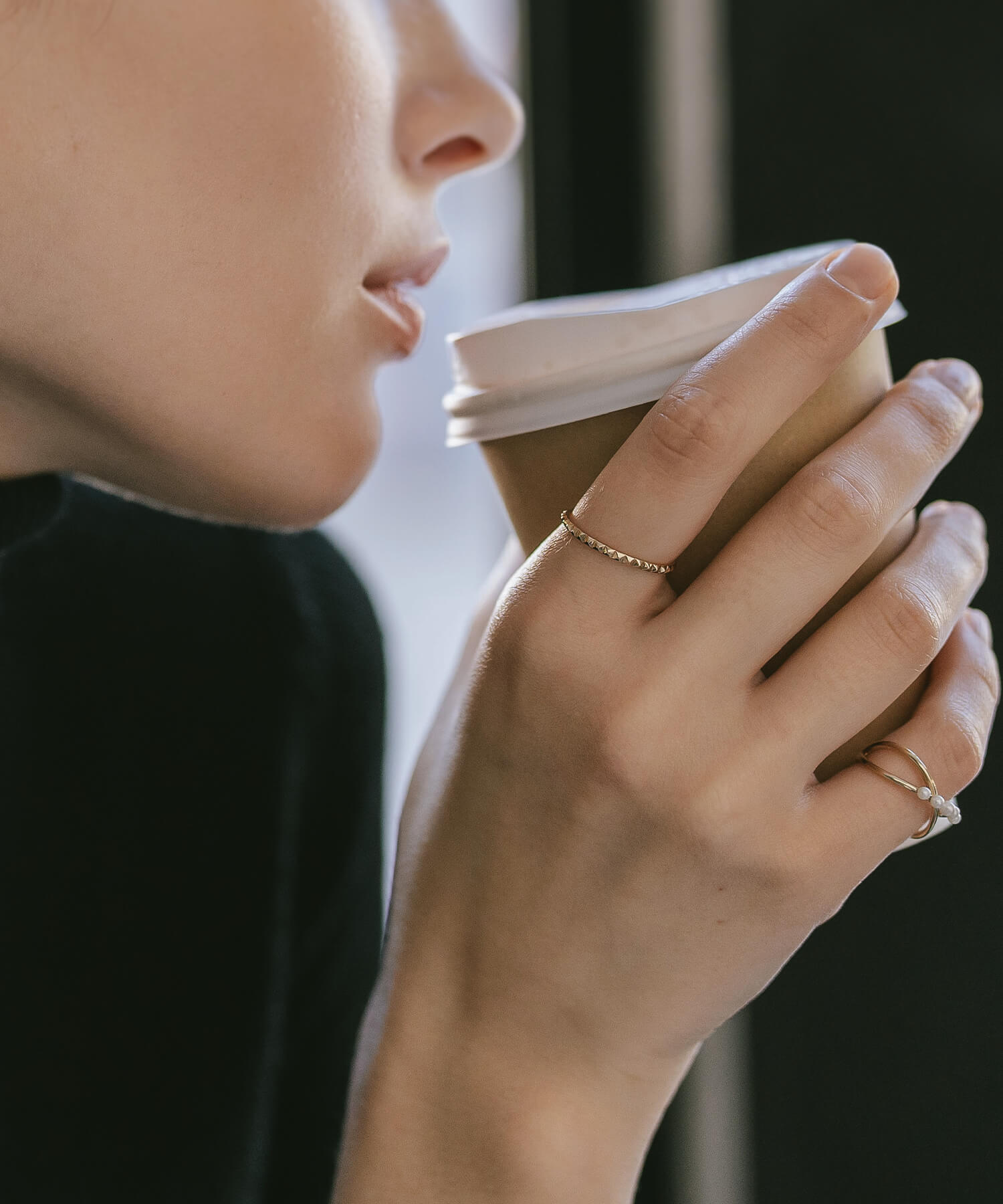 10K Gold Dainty Studs Ring | SPINA