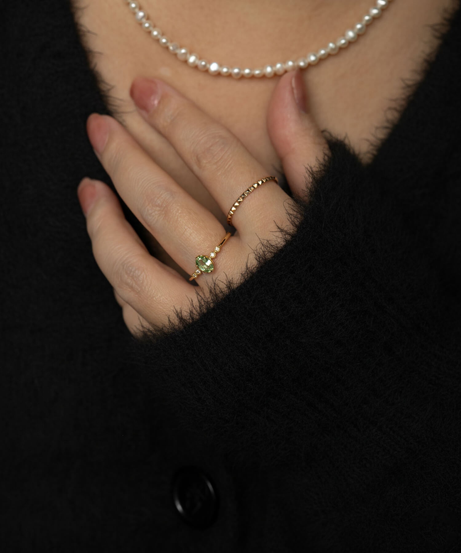 10K Gold Dainty Studs Ring | SPINA