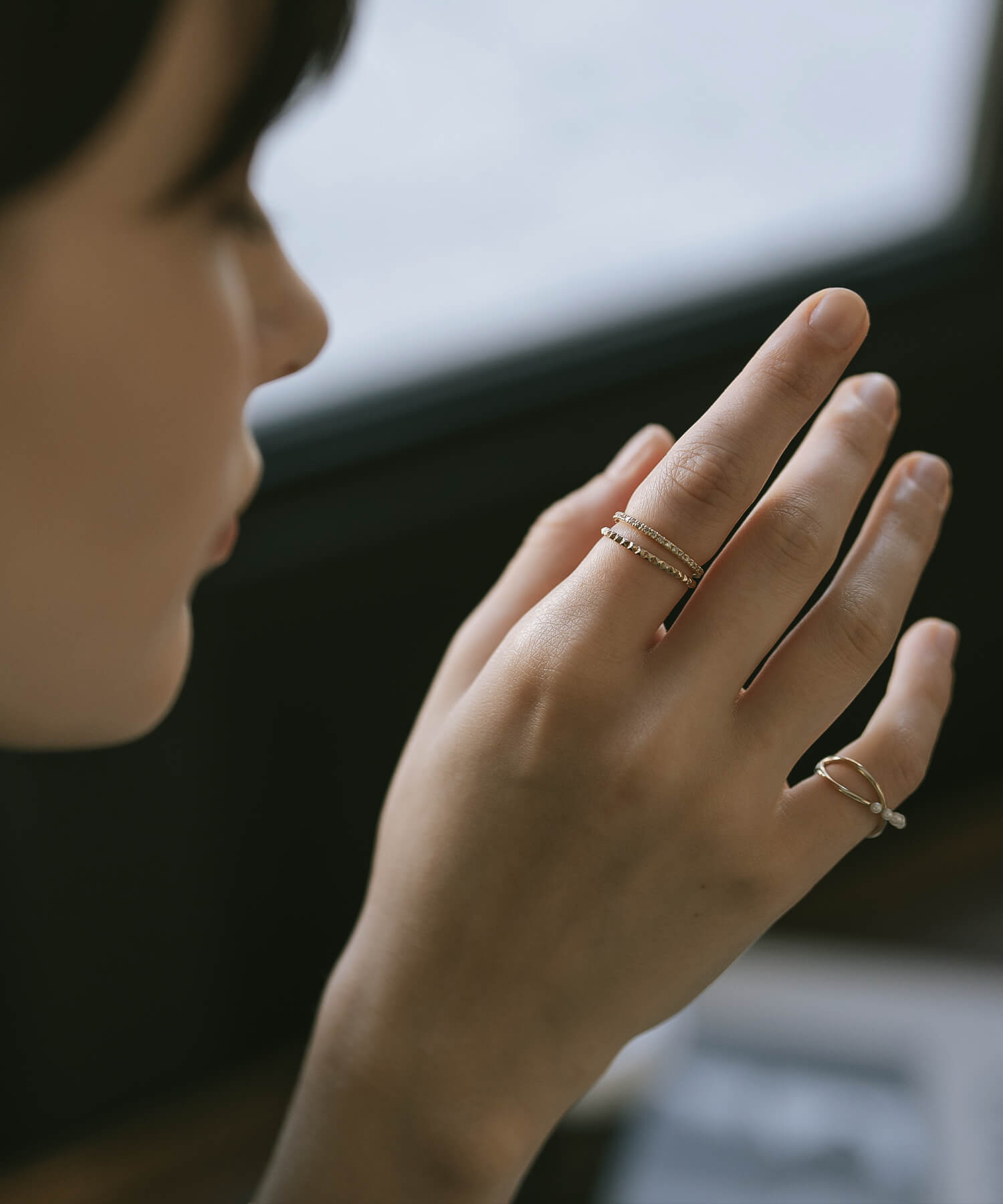 10K Gold Dainty Studs Ring | SPINA