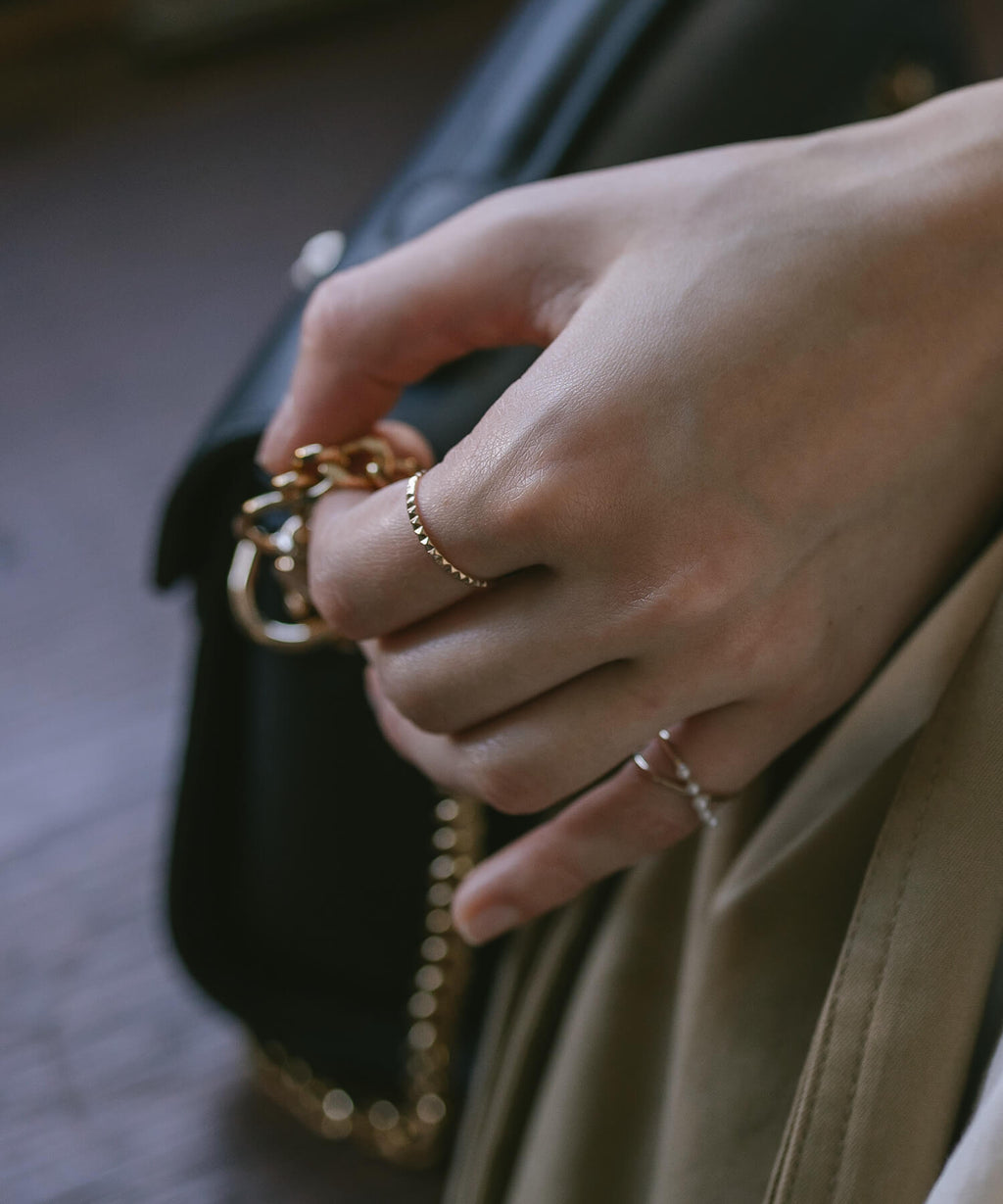 10K Gold Dainty Studs Ring | SPINA