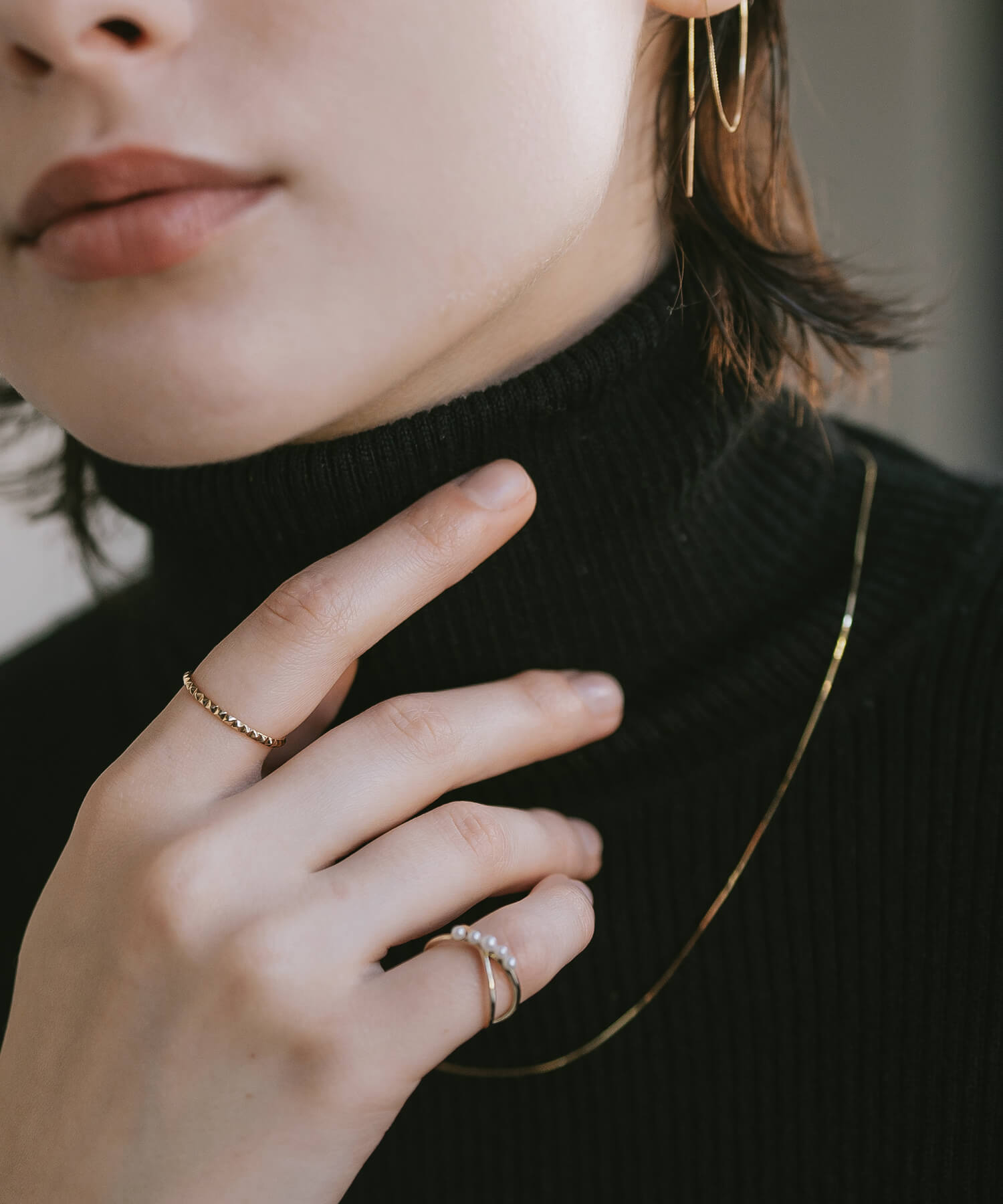 10K Gold Dainty Studs Ring | SPINA