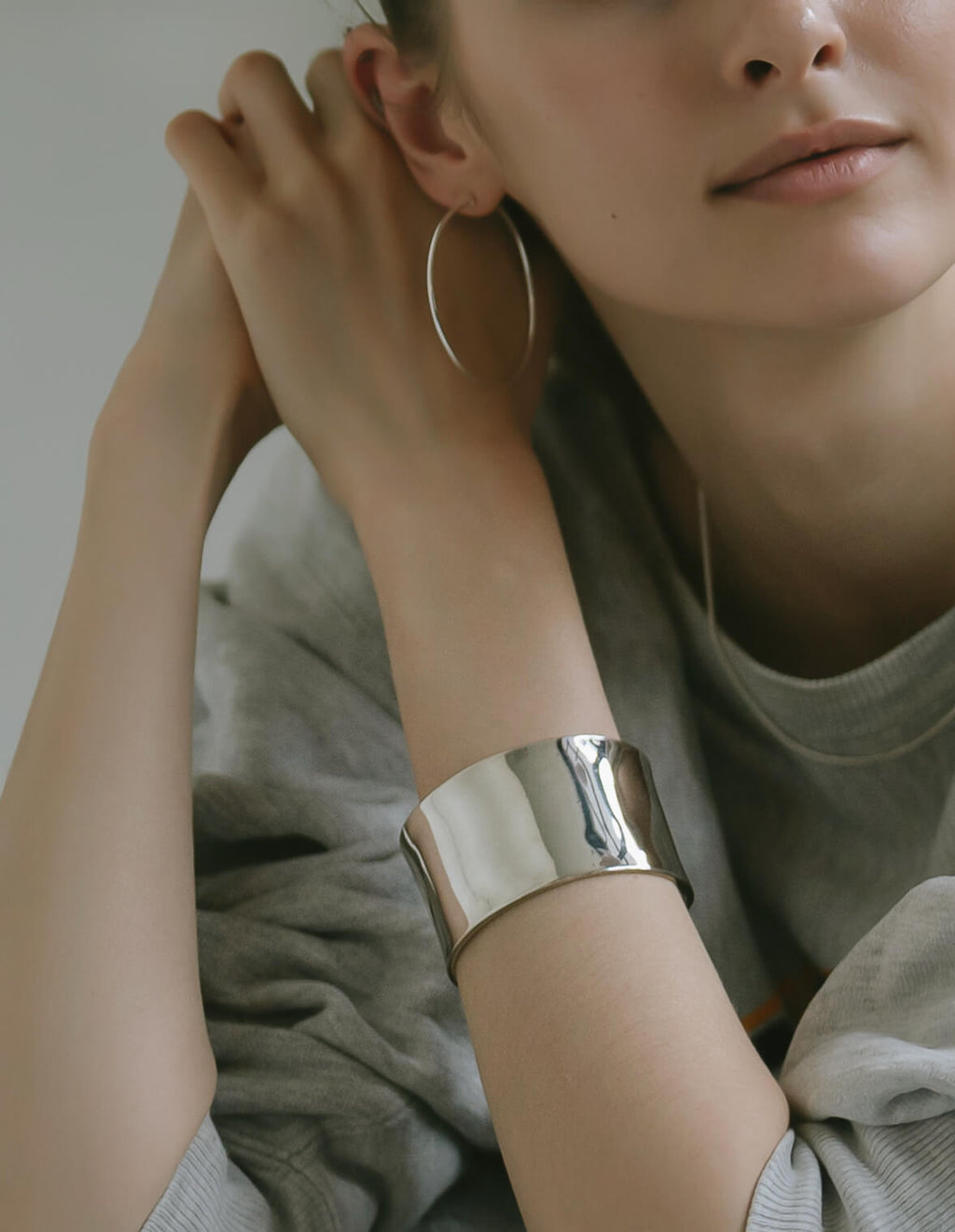 925 Sterling Silver Wide Bangle | KARPOS