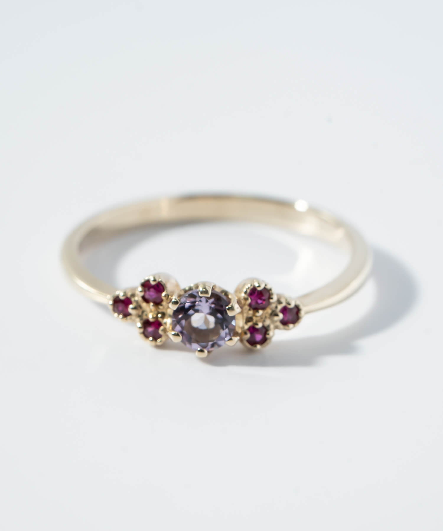 10K Gold Dainty Clover Gemstone Ring | TERRA-CLAVA