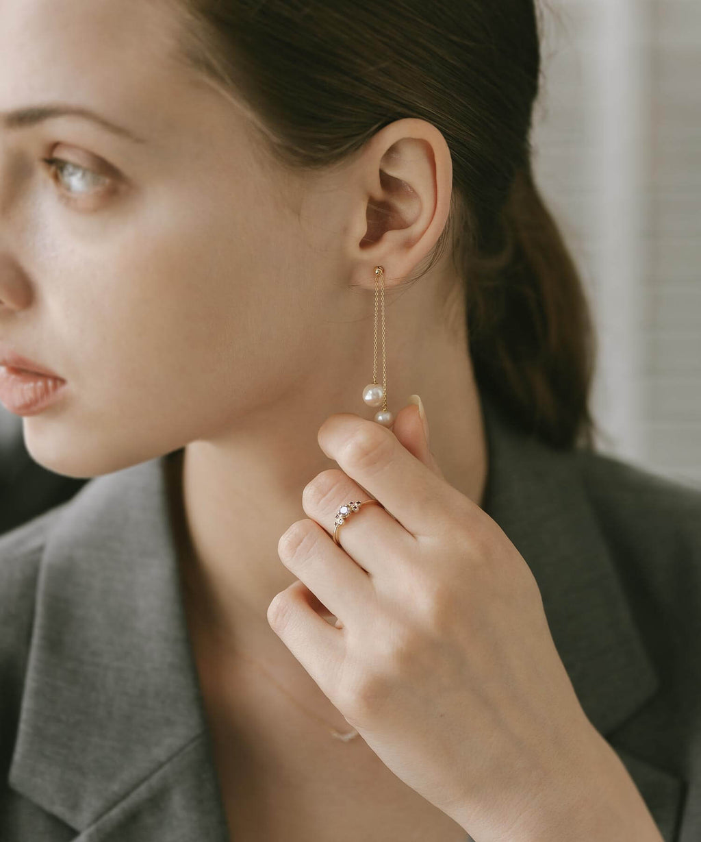 10K Gold Dainty Clover Gemstone Ring | TERRA-CLAVA