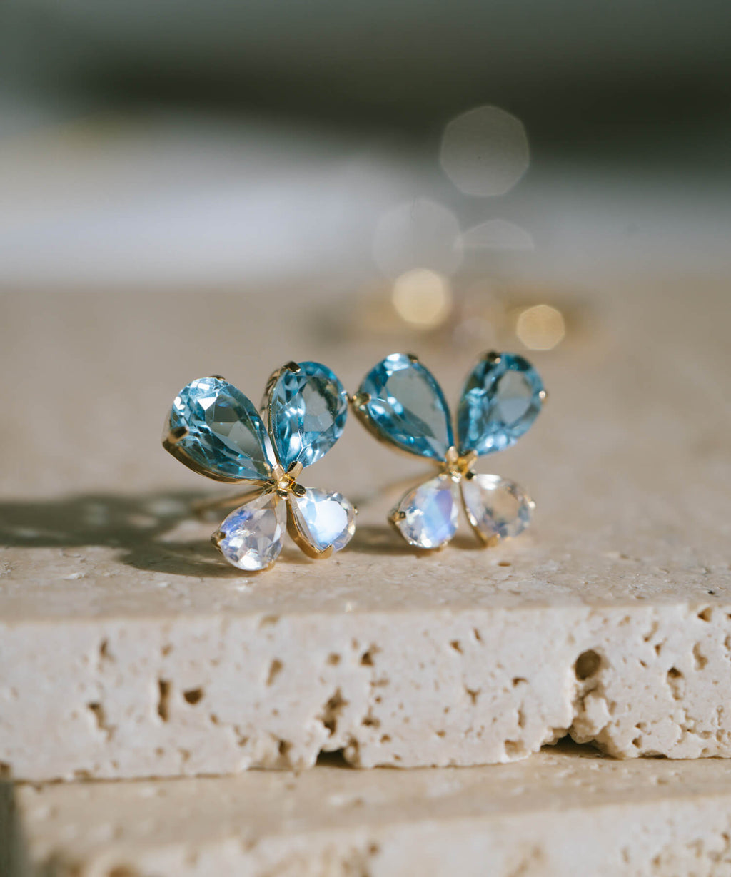 10K Gold Gemstone Butterfly Earring | TERRA-PAPILLON