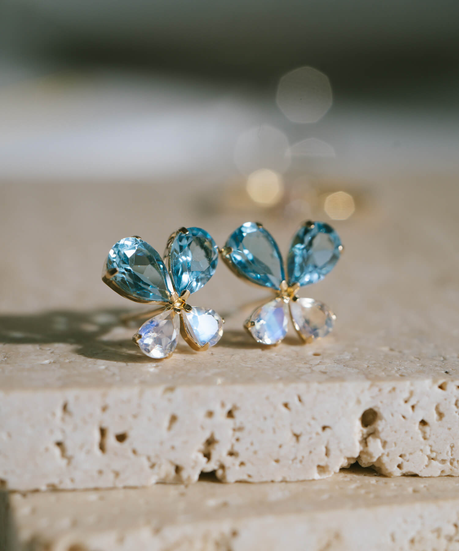 10K Gold Gemstone Butterfly Earring | TERRA-PAPILLON