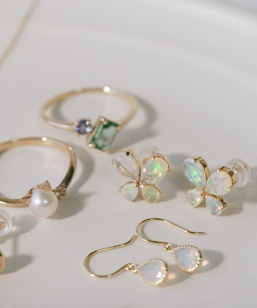 10K Gold Gemstone Butterfly Earring | TERRA-PAPILLON