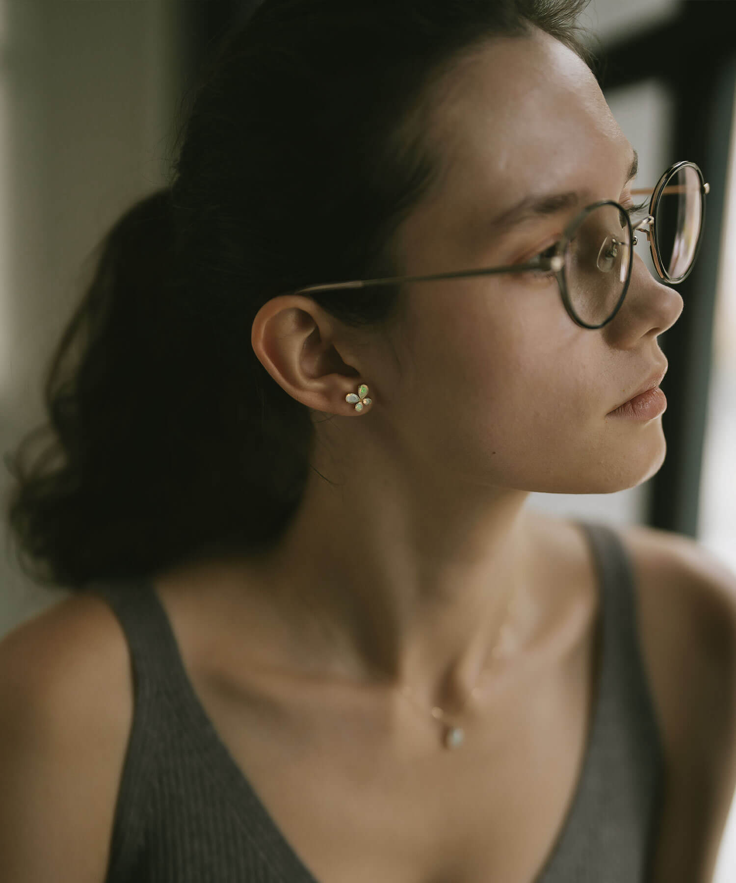 10K Gold Gemstone Butterfly Earring | TERRA-PAPILLON