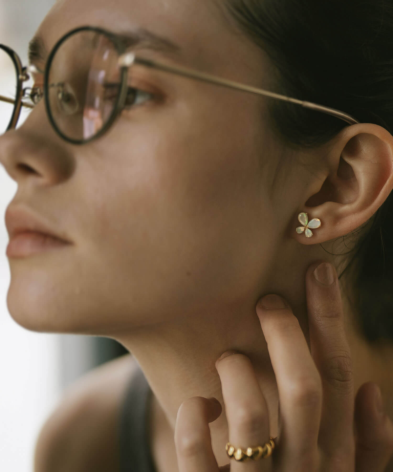 10K Gold Gemstone Butterfly Earring | TERRA-PAPILLON