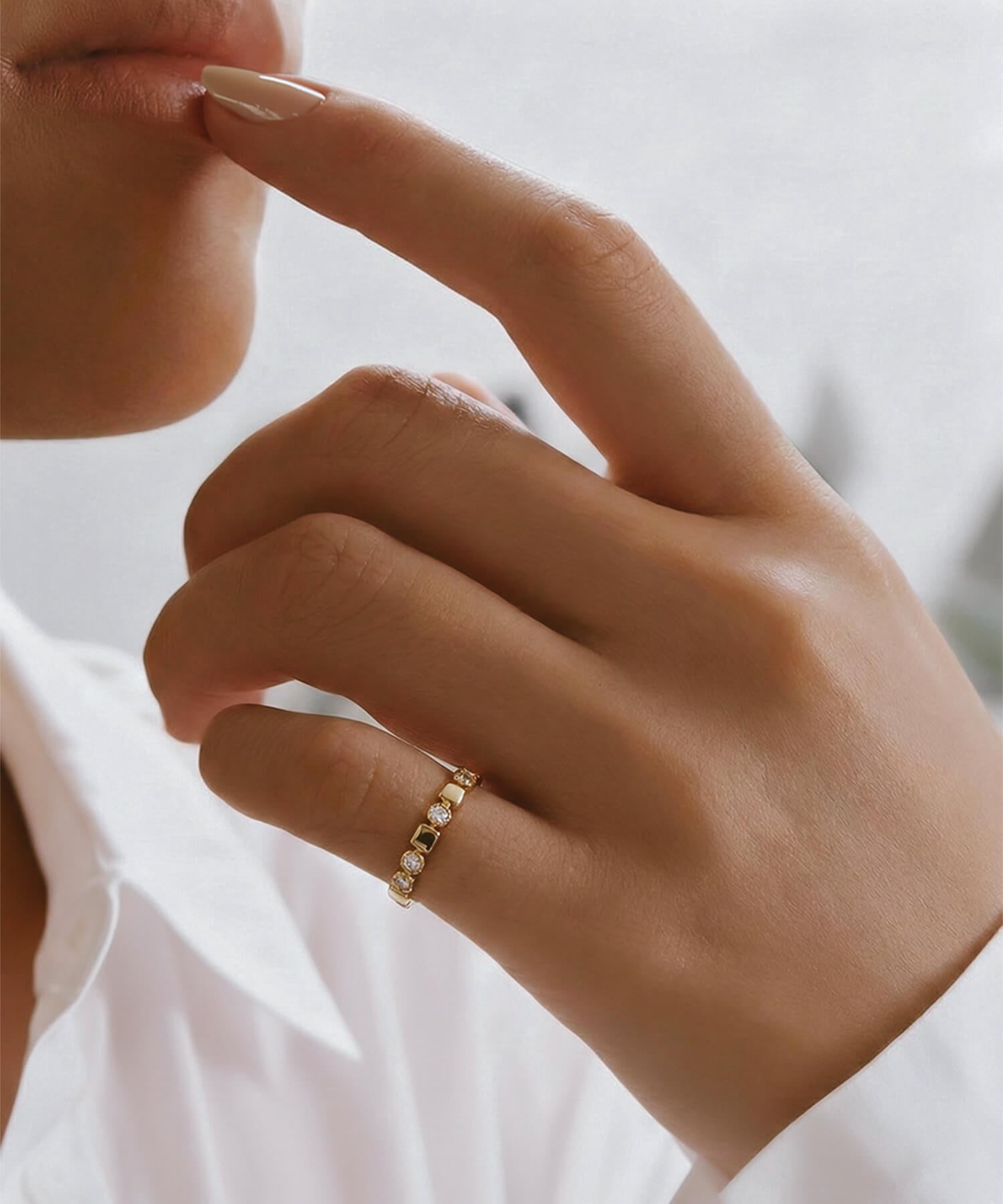 K18 Pulse Line Diamond Ring | TESSERA RING