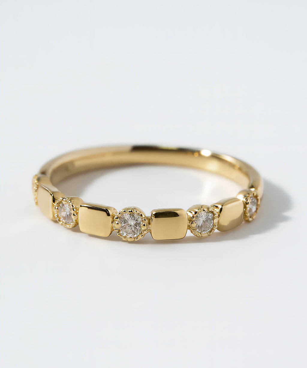 K18 Pulse Line Diamond Ring | TESSERA RING