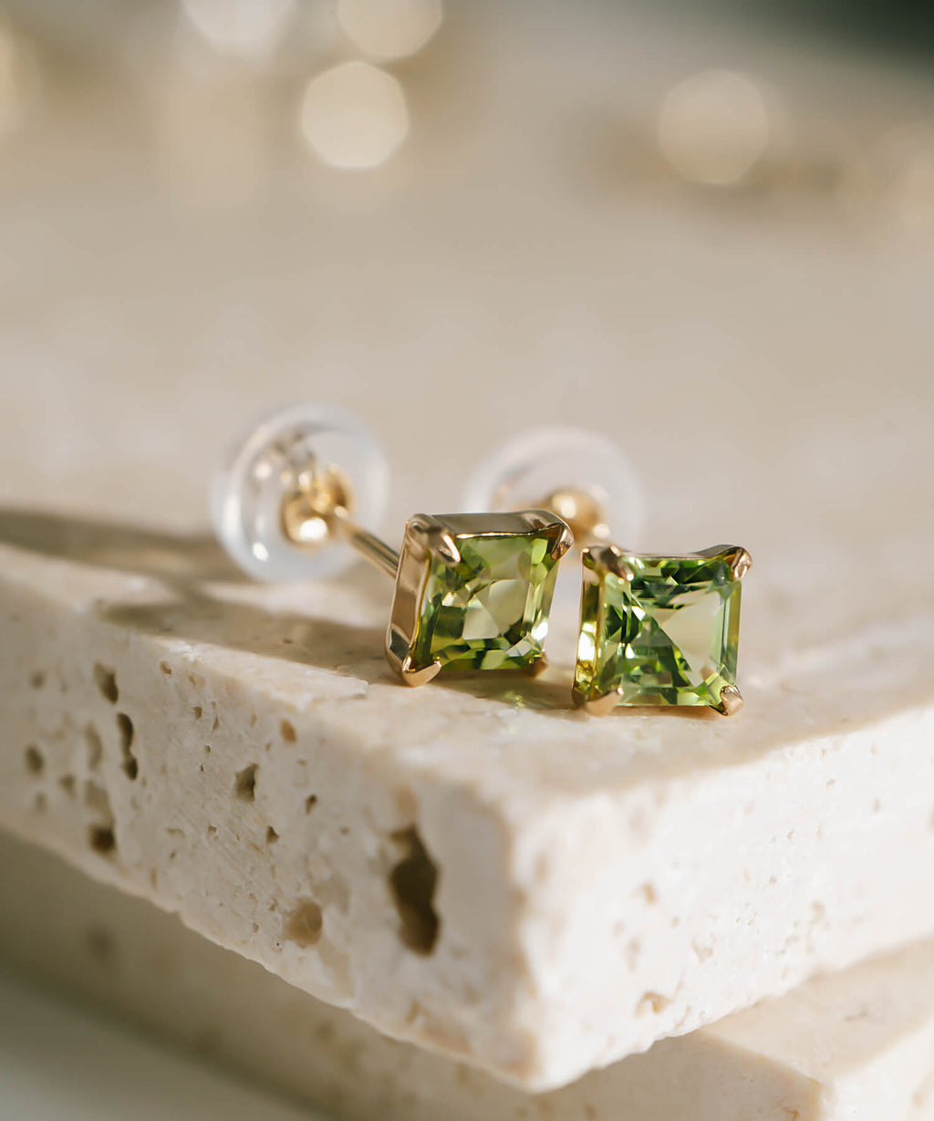 10K Gold Square Prism Earrings | TETRA ENA