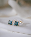 10K Gold Square Prism Earrings | TETRA ENA
